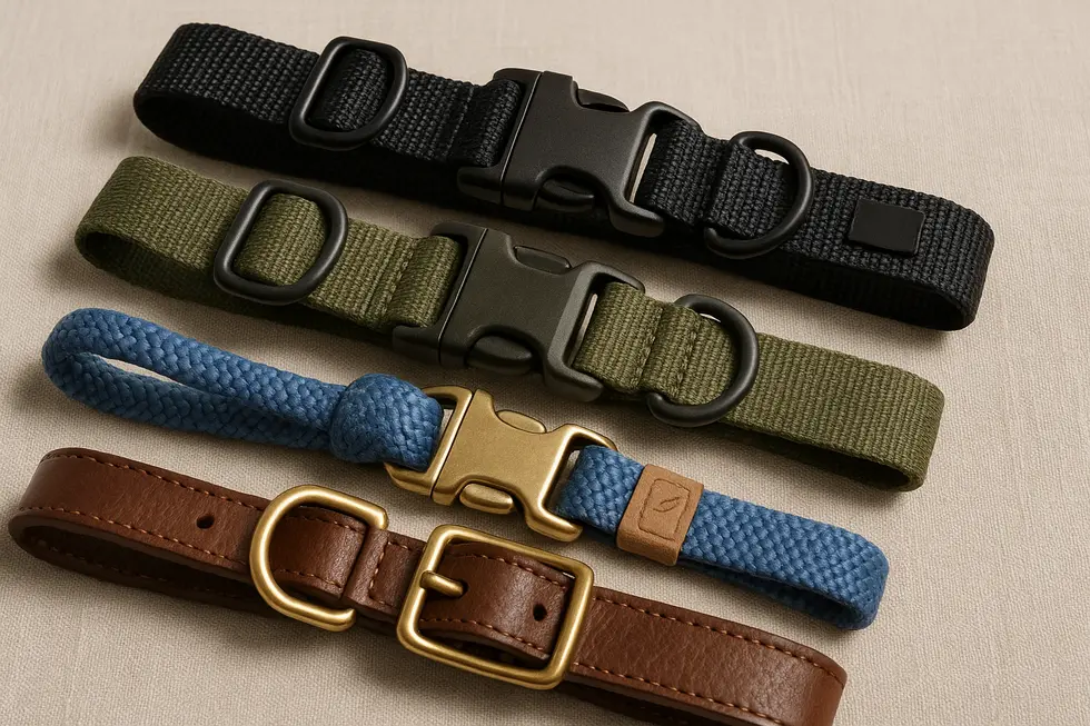 A collection of innovative dog collars showcasing the latest designs and technology.