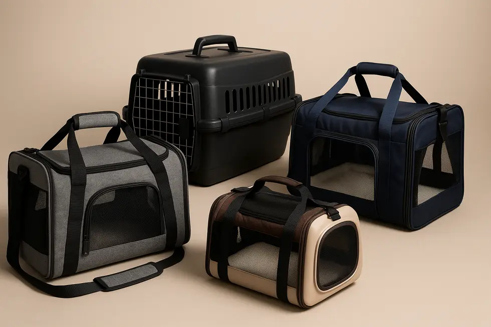A showcase of top travel carriers highlighting diverse features for pets.