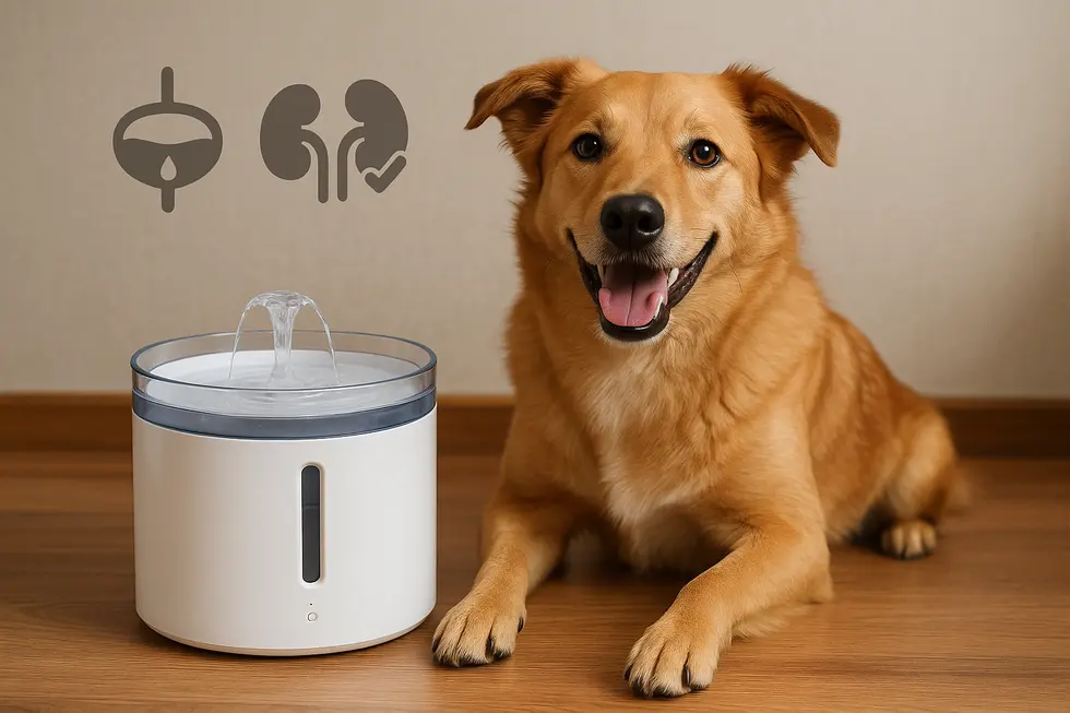 A cat attracted to the circulating water of an automatic fountain, showcasing increased drinking behavior.