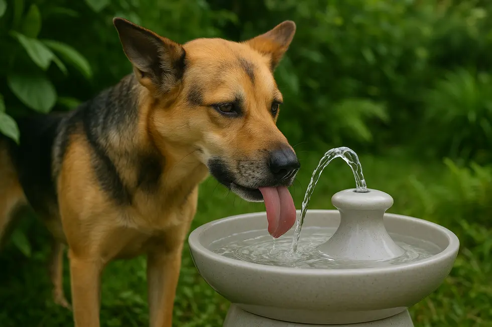 A dog comfortably resting on a cooling mat designed for hot weather comfort.