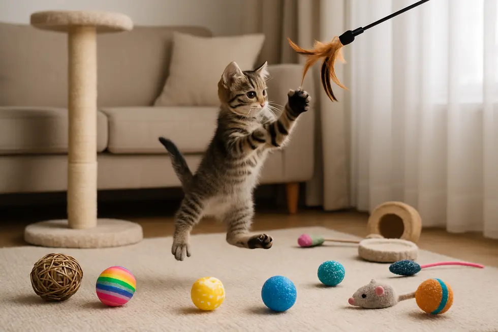 Kitten food and water bowls part of essential nutrition setup.