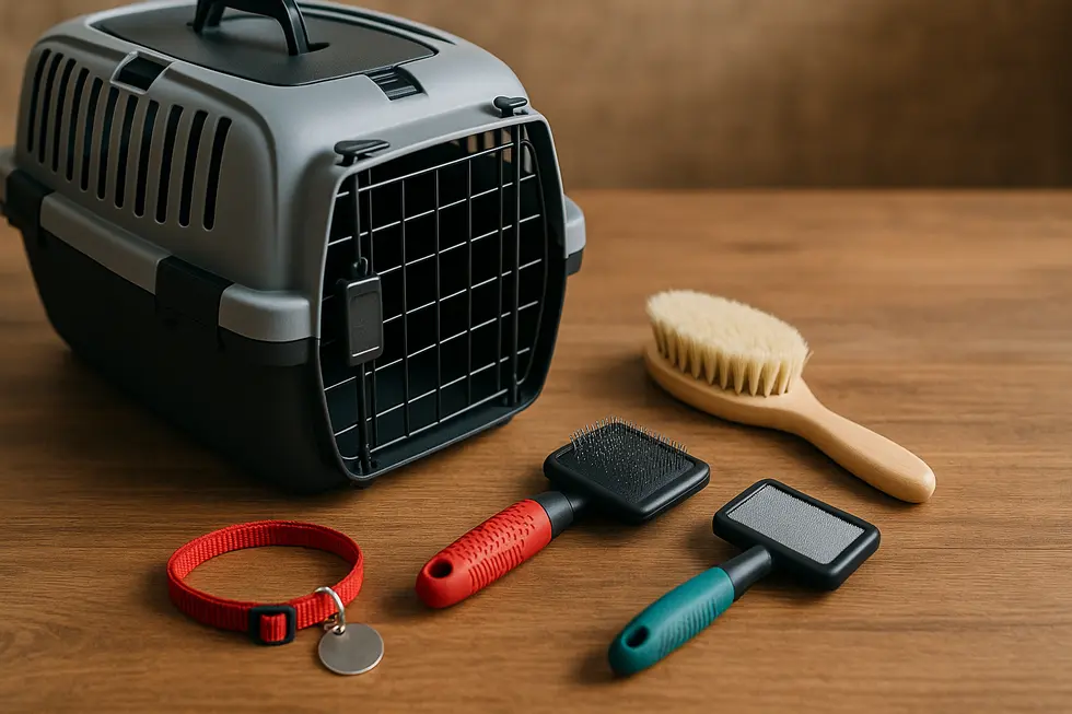 Kitten food and water bowls part of essential nutrition setup.
