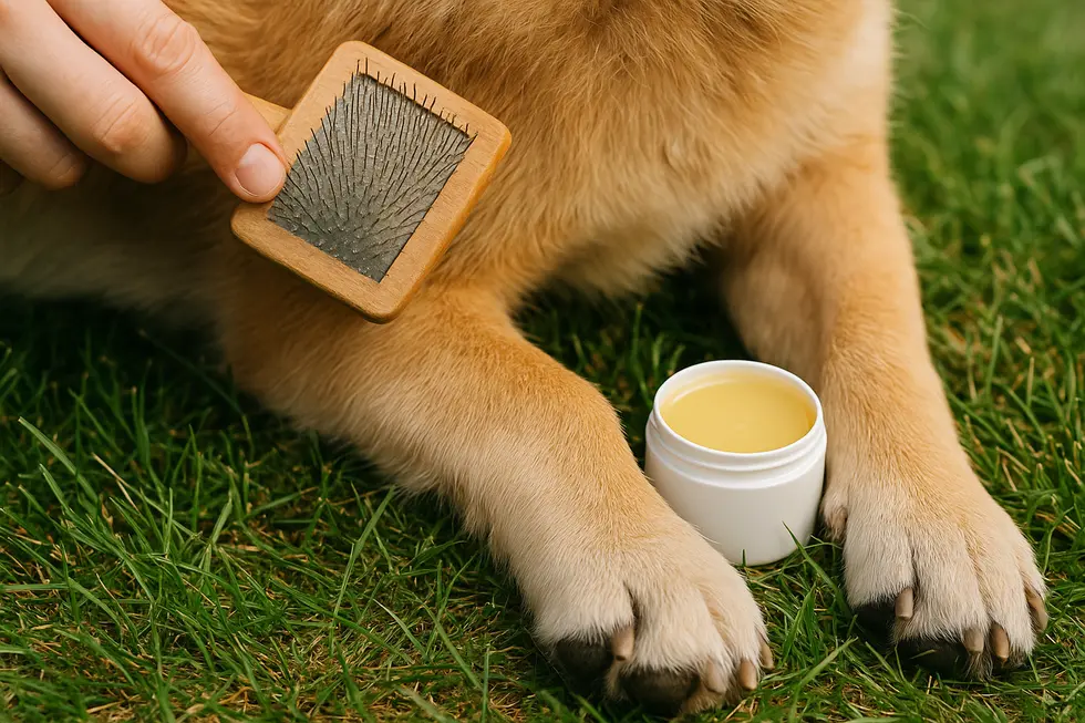 An array of dog walking gear laid out for different seasons.