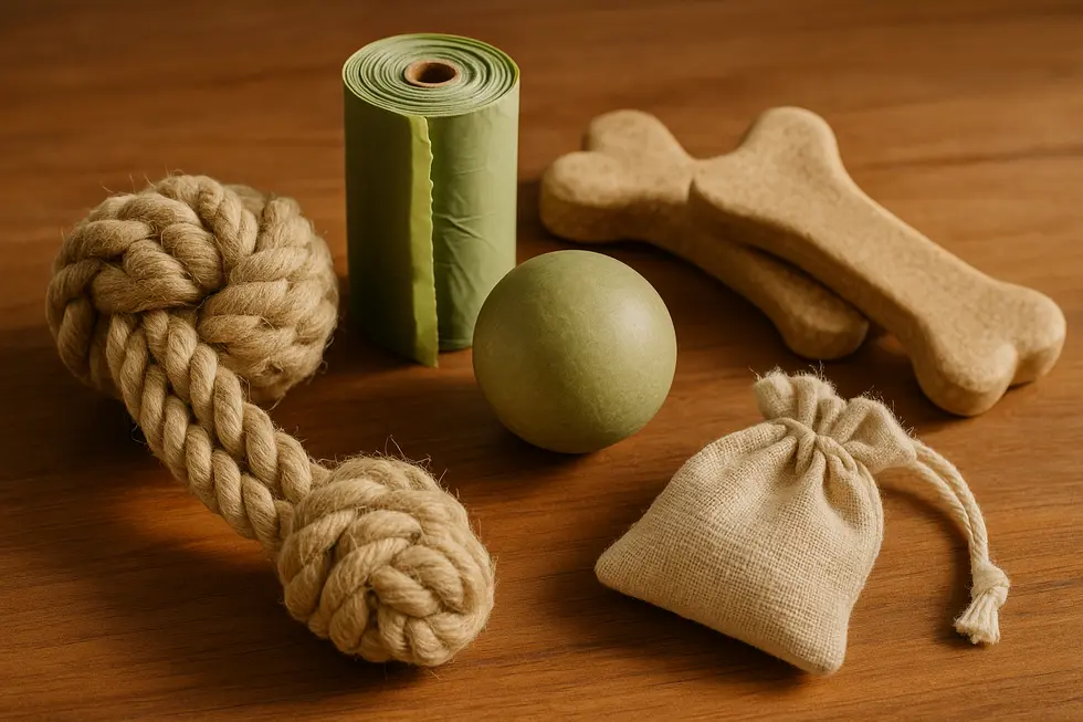 Eco-friendly pet products made from sustainable materials such as recycled and plant-based options.